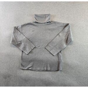 COS Shirt Mens Size XS Gray‎ Silk Blend Turtleneck Long Sleeve Minimalist Preppy